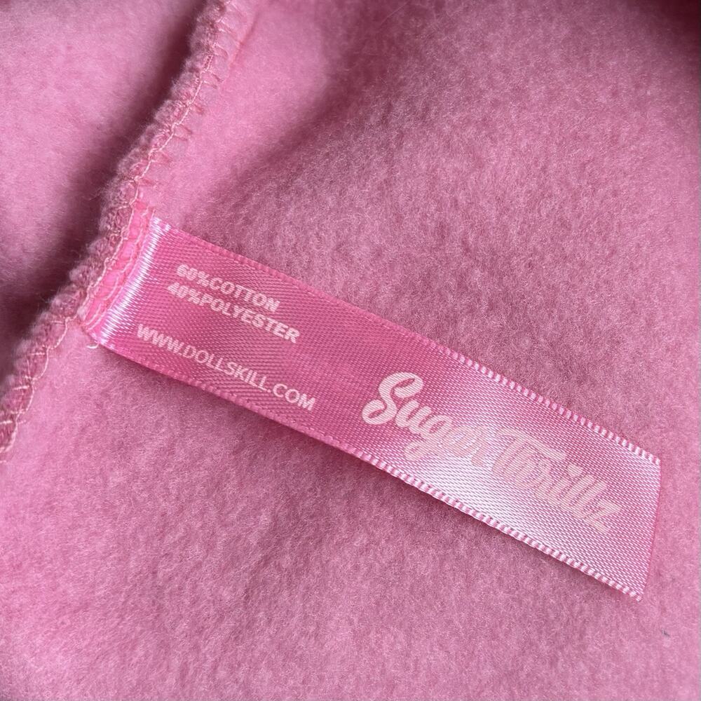 Sugar Thrillz Dolls Kill 2X Pink Lace Collar Sweatshirt Cottagecore Coquette - Picture 11 of 11